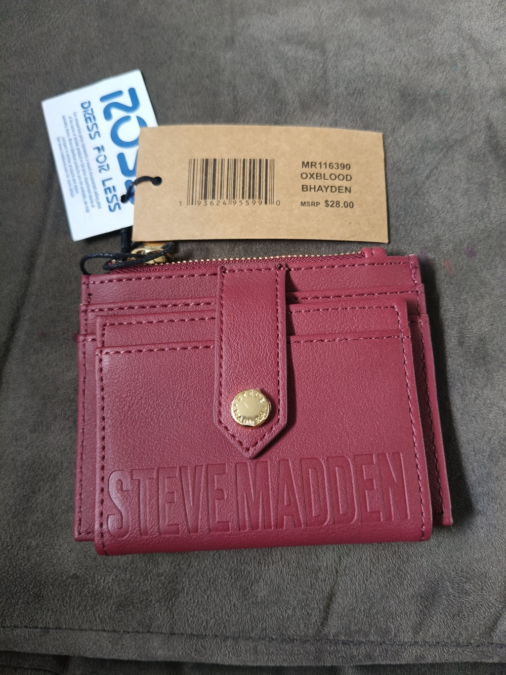Steve Madden Card Case Wallet - Oxblood Red